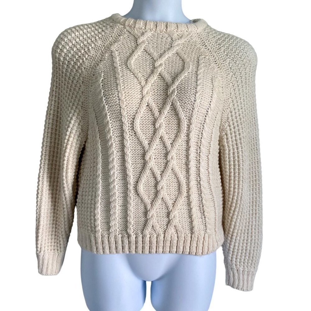 Pimkie Pull Over Cable Knit Sweater Ivory Women's Small